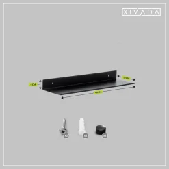 XIVADA Wandrek Rosa - Industrieel - Aluminium - Boren - Zwart - 60 cm