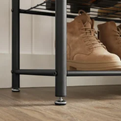 XL Garderoberek met Schoenenbank, Kapstok en Schoenenrek, 11 Haken, Zwart