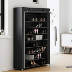 XXL Extra Groot Schoenenrek met 10 Niveaus - tot 54 Paar Schoenen - Zwart