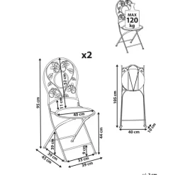 YAVIZA - Set van 2 tuinstoelen - Lichtbeige - IJzer