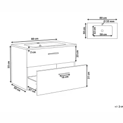 YELCHO - Wandgemonteerd meubel met wasbak - Lichtbruin - MDF