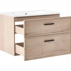 YELCHO - Wandgemonteerd meubel met wasbak - Lichtbruin - MDF