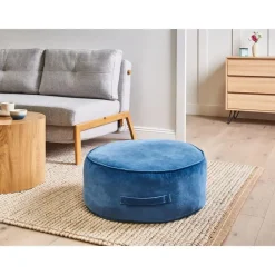 YULLE - Poef - Blauw - Fluweel