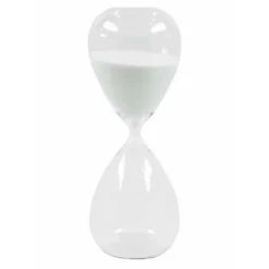 Zandloper - wit zand - glas - 20 cm