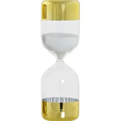 Zandloper cilinder - decoratie of tijdsmeting - 15 minuten - wit