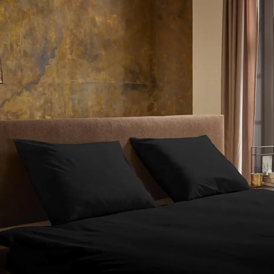 Zavelo Basic Uni Dekbedovertrek Zwart-2-persoons (200 x 200/220 cm)