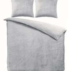 Zavelo Dekbedovertrek Velvet Comfort Zilver-Lits-jumeaux (240 x 200/220 cm)