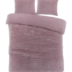 Zavelo Dorien Rib Teddy Dekbedovertrek Roze-2-persoons (200 x 200/220 cm)
