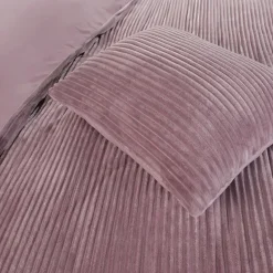 Zavelo Dorien Rib Teddy Dekbedovertrek Roze-2-persoons (200 x 200/220 cm)