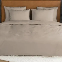 Zavelo Flanellette Effen Dekbedovertrek Zand-2-persoons (200 x 200/220 cm)