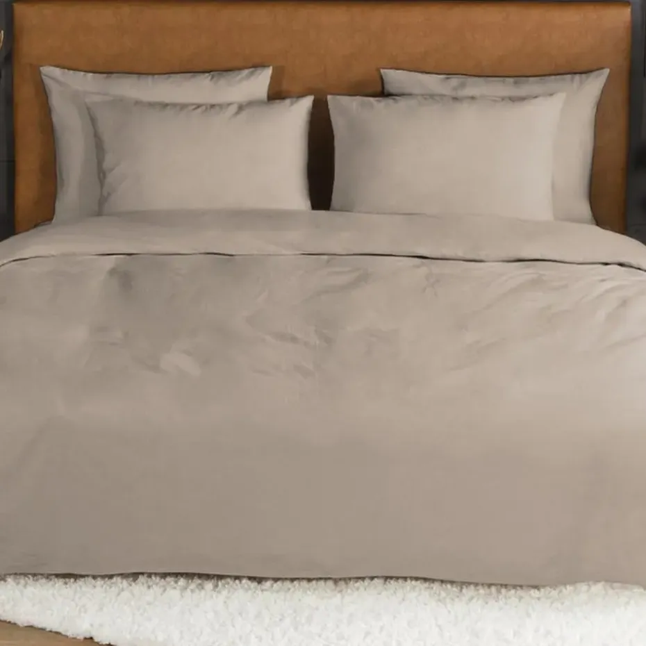 Zavelo Flanellette Effen Dekbedovertrek Zand-2-persoons (200 x 200/220 cm)