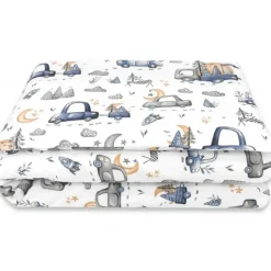 Zavelo Ledikant Dekbedovertrek Cars Blauw 100 x 135 cm