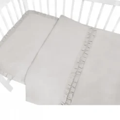 Zavelo Peuter Dekbedovertrek Royal Ruches Grijs 120 x 150 cm