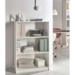 ZEHNA - Boekenkast 3 planken - Wit - 80 x 40 cm - Vezelplaat