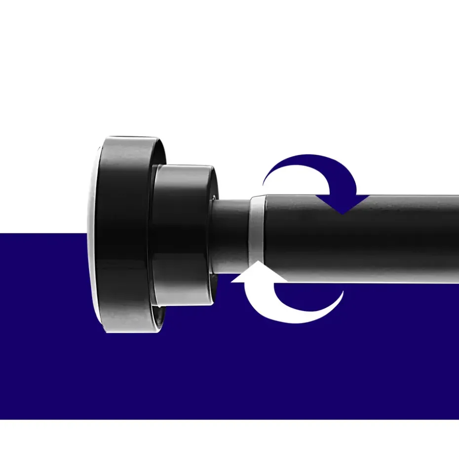 Zelf Opspannende Gordijnroede - Uitschuifbare Rail zonder boren - Zwart