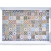 Zeller Dienblad - met mozaiekprint - melamine - 50 x 35 cm