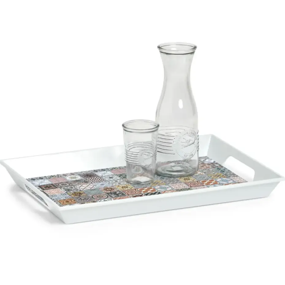 Zeller Dienblad - met mozaiekprint - melamine - 50 x 35 cm