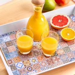 Zeller Dienblad - met mozaiekprint - melamine - 50 x 35 cm