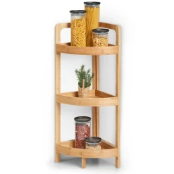 Zeller Hoekkastje/rekje - bamboe - hout - 29 x 29 x 85 cm