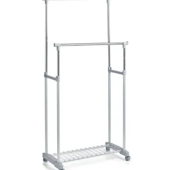 Zeller Kledingrek - dubbele stang - verrijdbaar - 107 cm