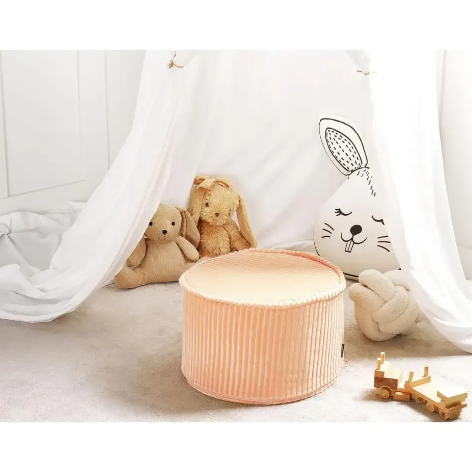 ZIKRIA - Poef - Perzik - Fluweel