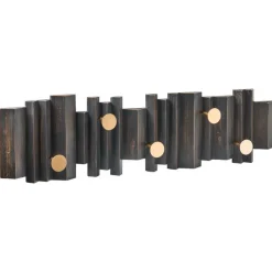 ZILLAH - Wandgemonteerde kapstok - Zwart - Dennenhout