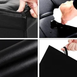 Zitpoef, zitbank met opbergruimte, opvouwbaar, zwart