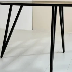 Zwart ovale eettafel Cesar 230x100 cm - Mangohout - Zwart