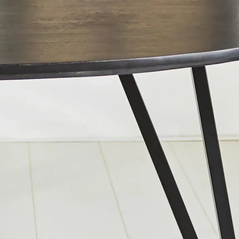 Zwart ovale eettafel Cesar 230x100 cm - Mangohout - Zwart