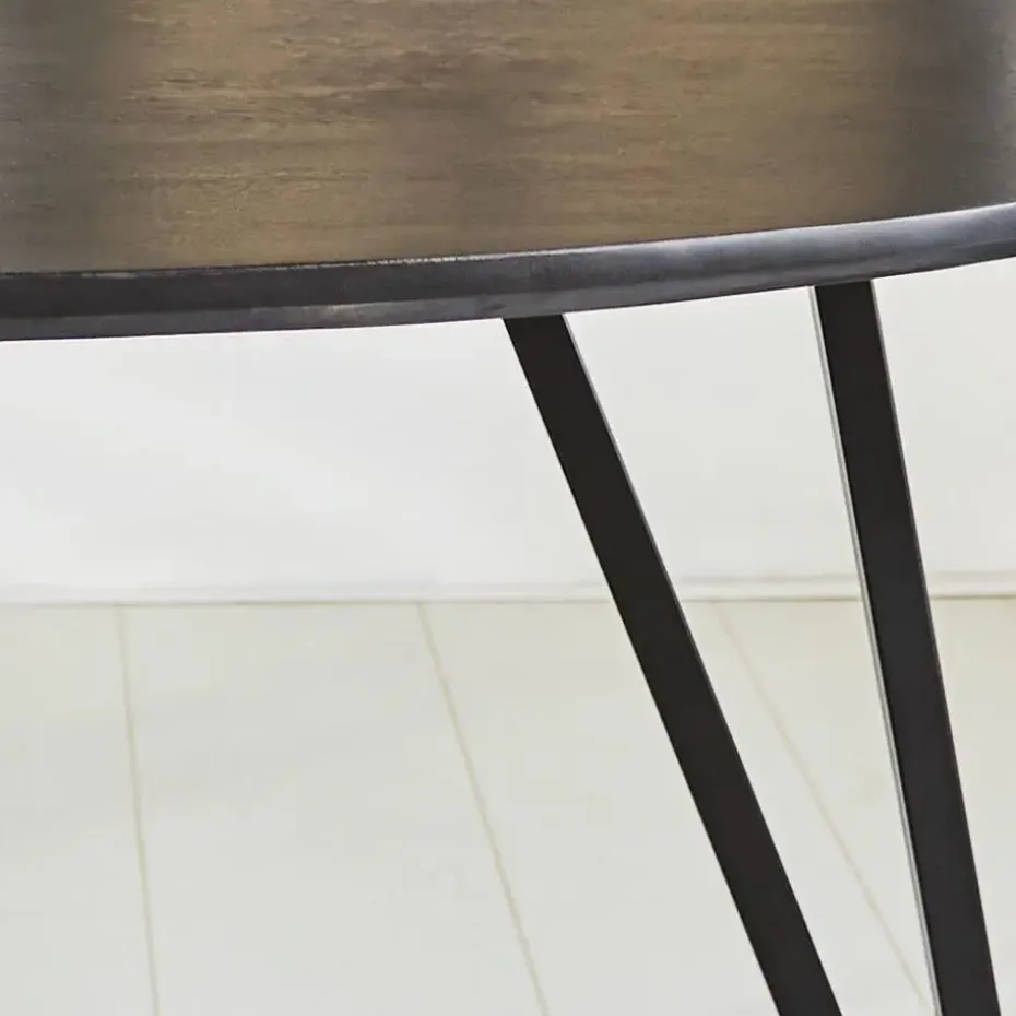 Zwart ovale eettafel Cesar 230x100 cm - Mangohout - Zwart