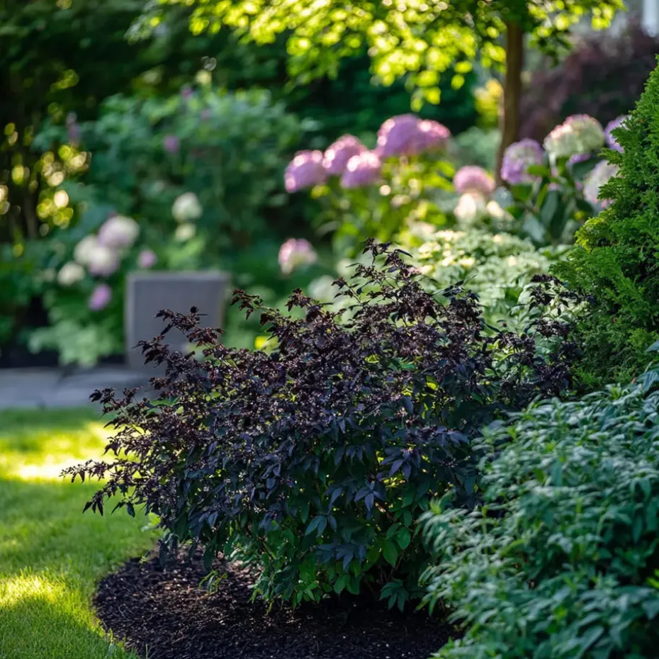 Zwarte vlier - Set van 2 - Sambucus nigra 'Black Lace' - Hoogte 25-40cm - ⌀17cm