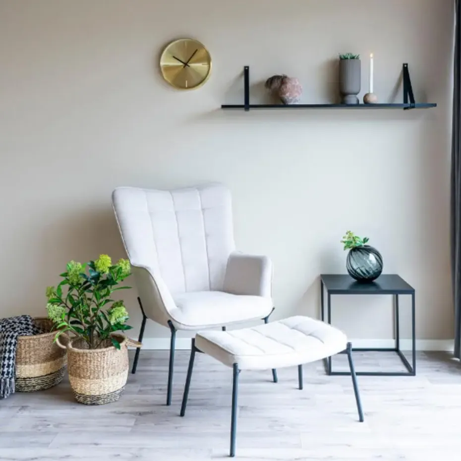 Zwarte wandplank met leren riemen - 120x20 cm